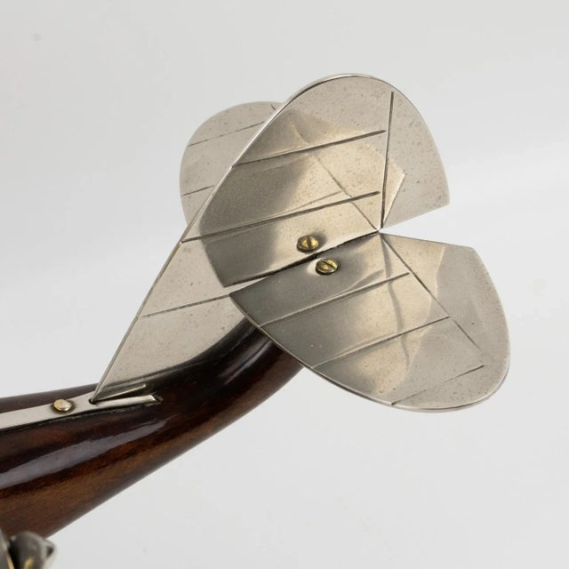 French Art Deco Wood and Chrome Airplane SeaPlane Aviation Model, 1940s For Sale - Image 12 of 12