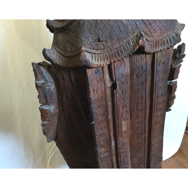 Early 20th Century Hand Carved Hard Wood Balinese Warrior For Sale - Image 4 of 13