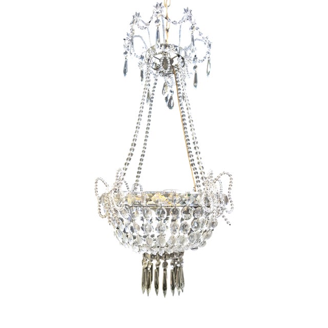 Crystal Basket Chandelier, 1890s For Sale