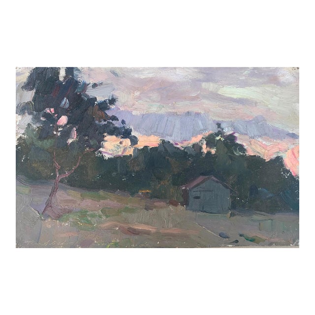 Ukrainian Impressionism Oil Painting, Rural Landscape, 1960s 23-36 For Sale