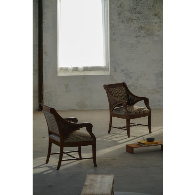 1920s Vintage Art Nouveau Armchairs in Mahogany by Thorvald Bindesbøll, 1920s, Set of 2 For Sale - Image 5 of 18