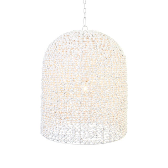 New special order item. Not vintage. The Arleigh Bell Pendant Light features a stunning wood bead design and a gorgeous...