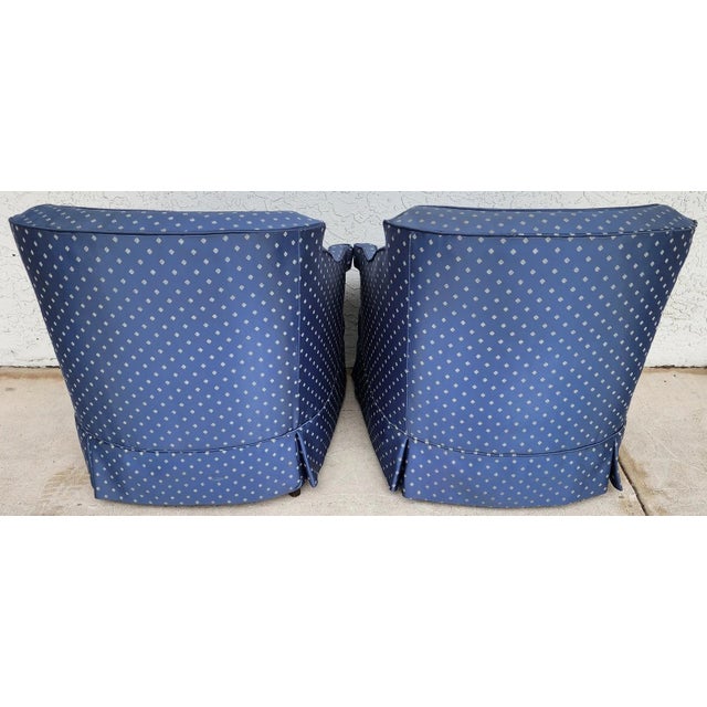 Hollywood Regency Vintage Hollywood Regency Accent Slipper Armchairs Pair For Sale - Image 3 of 18