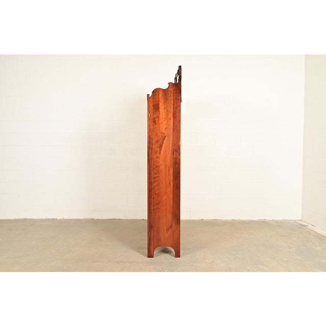 Antique Victorian Carved Cherry Wood Two-Door Bookcase Cabinet, Circa 1880s For Sale - Image 10 of 12