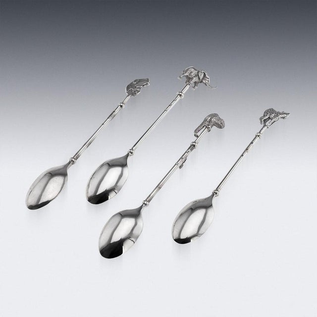 Silver Novelty Animal Coffee Spoons from Patrick Mavros, 2000s, Set of 4 For Sale - Image 4 of 16