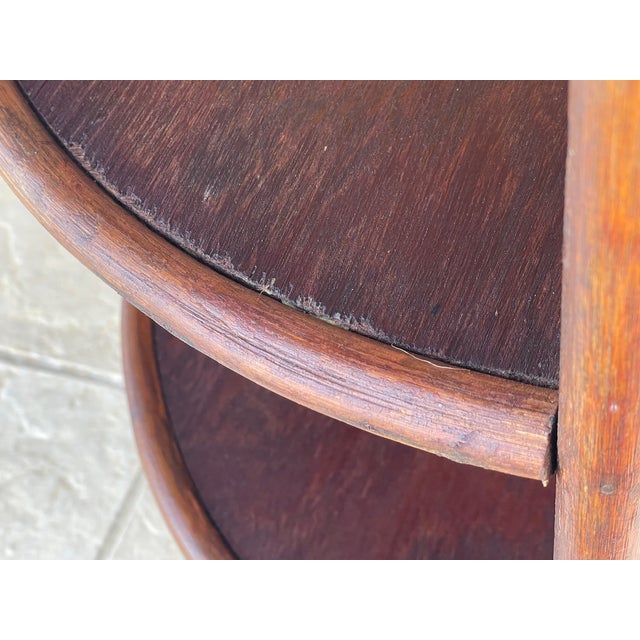 Mid-Century Bamboo & Rattan 3-Tier Corner Shelf, 1960s For Sale - Image 4 of 18