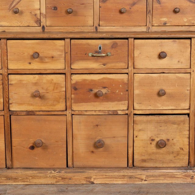 19th Century Large Pine Apothecary Display Cabinet With 57 Drawers For Sale - Image 10 of 11