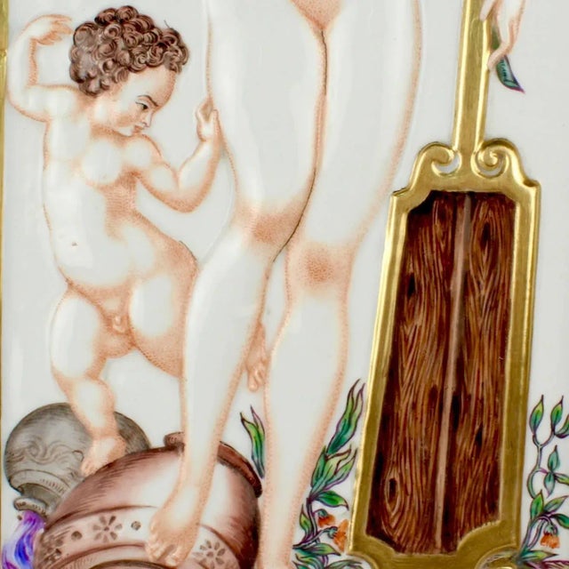 Capodimonte Large Antique Capodimonte Porcelain Plaque of a Naiad or Water Nymph For Sale - Image 4 of 11