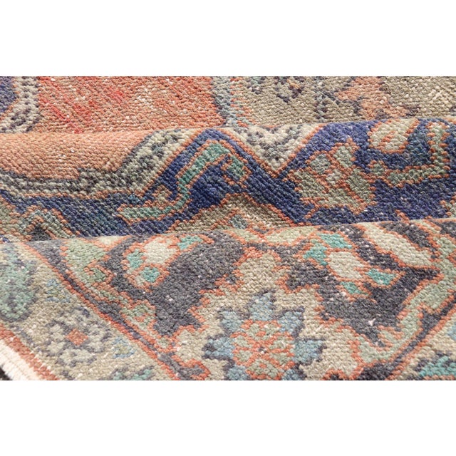 Vintage Turkish Oushak Rug With Soft Orange Field With Medallion For Sale - Image 10 of 11