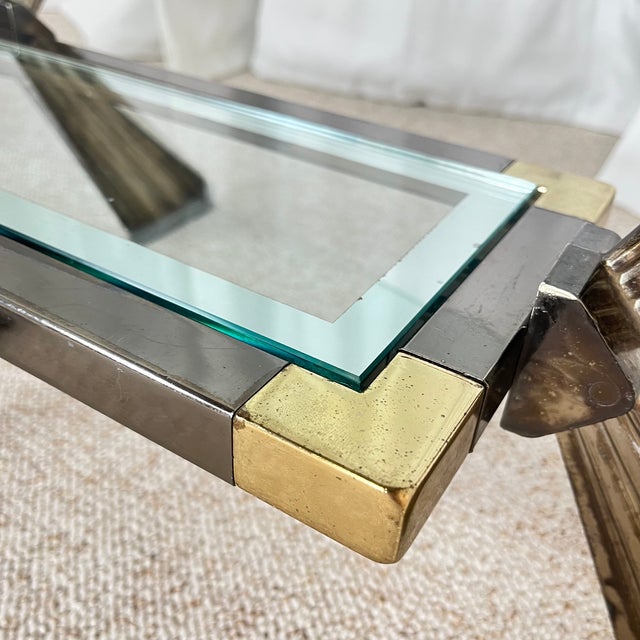 Vintage Italian Coffee Table in Glass, 1970s For Sale - Image 12 of 18