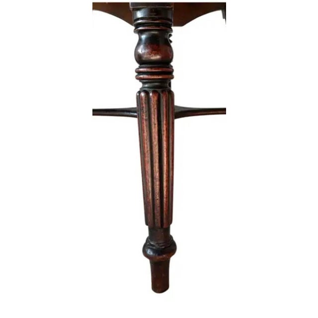 Wood Adjustable English Mahogany Stool For Sale - Image 7 of 8