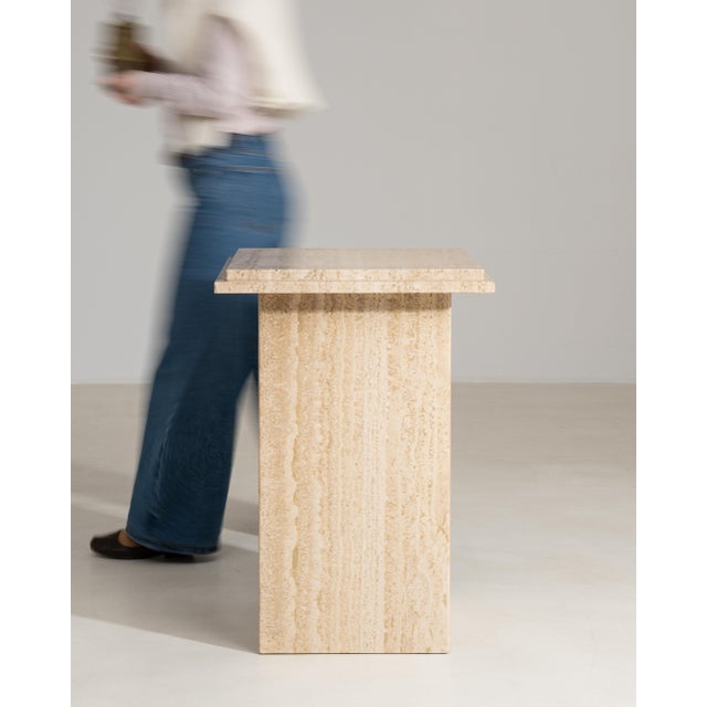 Gray 1970s Travertine Pedestal For Sale - Image 8 of 12