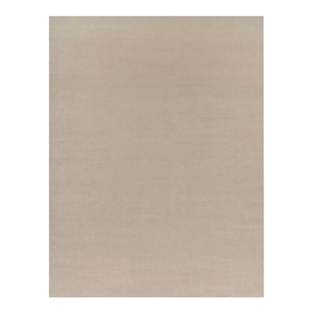Rug & Kilim’s Oversized Contemporary Textural Solid Rug in Cream and White Tones - 13x17 For Sale