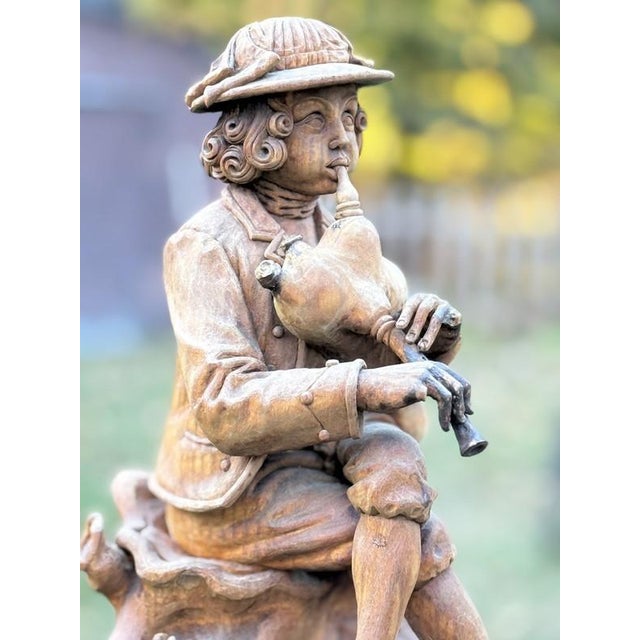 Antique 18thC Signed Folk Art Sculpture Wood Carving, Itinerant Bagpipe Musician, Czech Bohemia For Sale - Image 11 of 16