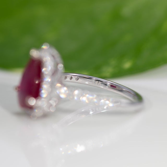 4.3ct Madagascar Ruby Ring With Earth-Mined Diamond Accents: Solid 14k Gold, Size 6.75 For Sale - Image 9 of 9