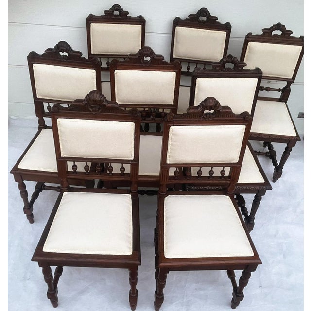 Antique Oak Extendable Dining Table and Chairs, 1900-1930, Set of 9 For Sale - Image 16 of 18