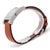 Contemporary Vintage Hermes Heure H 30mm Steel White Dial Orange Swift Strap Quartz Watch For Sale - Image 3 of 7