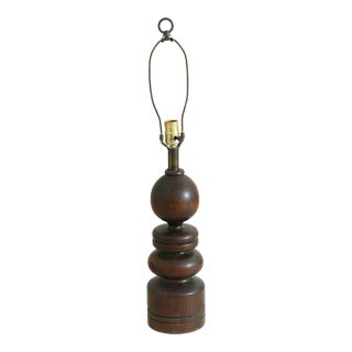 Mid 20th Century Sculptural Wood Table Lamp For Sale