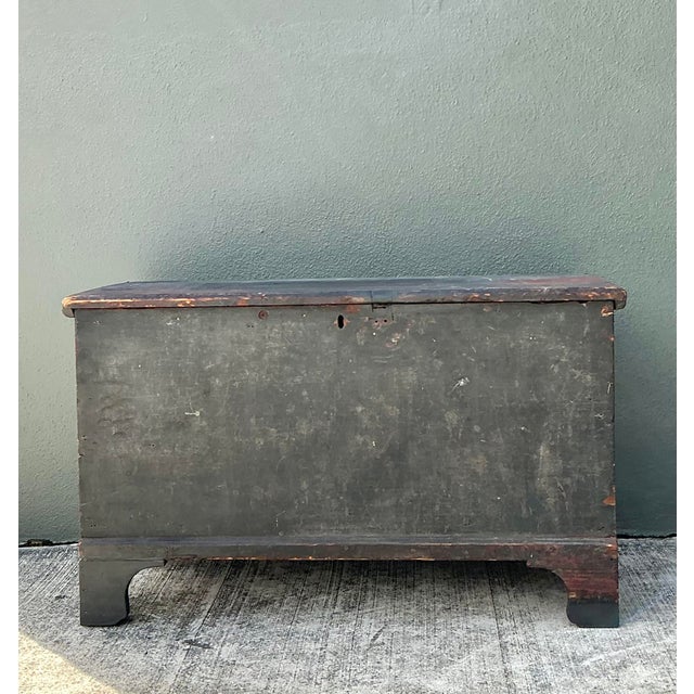 Gray Vintage Primitive Blanket Chest For Sale - Image 8 of 9