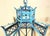 Verdigris Exquisite Large Hand-Forged Iron Lantern – Verdigris Patina - 47” High X 24”Wide For Sale - Image 8 of 18
