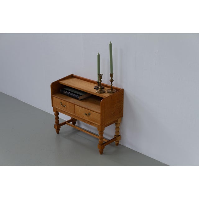 Brutalist Danish Oak Bedside Table, 1970s For Sale - Image 16 of 18