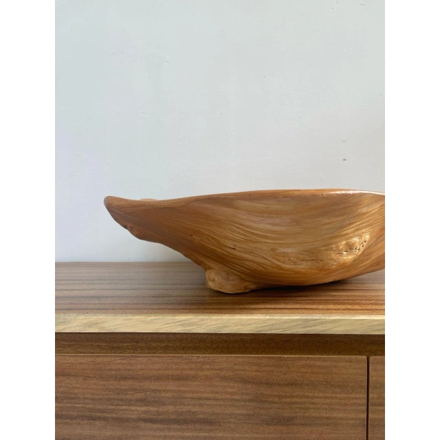 Vintage Decorative Hand Carved Organic Wooden Freedom Bowl For Sale In Seattle - Image 6 of 9