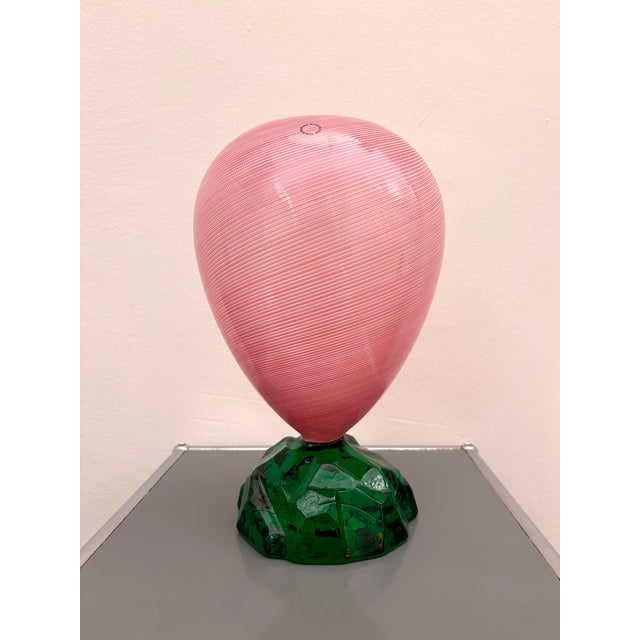 The Simira vase, designed by Alessandro Mendini for Venini in 1998, is crafted from filigree blown glass using the most...