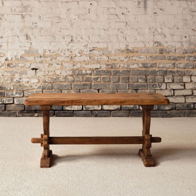 Add rustic French character to your space with this early 20th century French oak coffee table, a beautifully crafted...