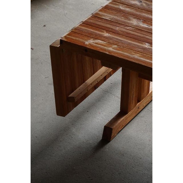Modern Brutalist Danish Dining Table in Pine by Hans Jørgen Frydendal, 1970s For Sale - Image 15 of 18