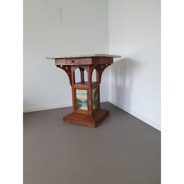 Indonesian Table with Marble Top For Sale - Image 6 of 13