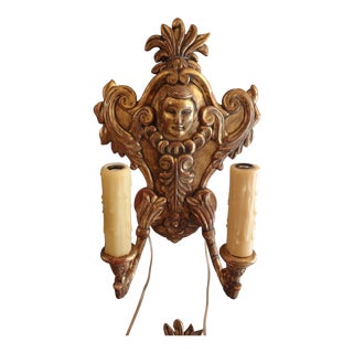 Italian Gilt Wood Sconces, 19th Century - a Pair For Sale