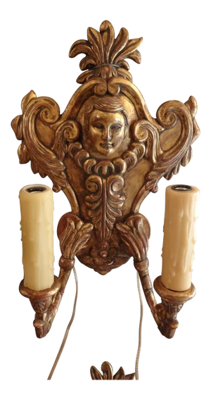 Italian Gilt Wood Sconces, 19th Century - a Pair
