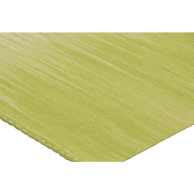 Rug & Kilim’s Contemporary Kilim in Beige & Green Stripes & Geometric Patterns For Sale In New York - Image 6 of 7