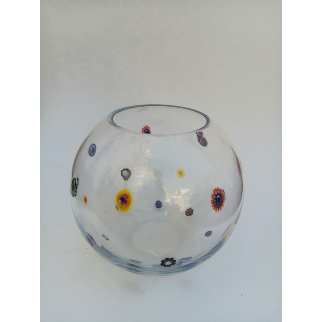 Italian Millefiori Murano Glass Vase from Leonardo, 1970s For Sale - Image 4 of 6