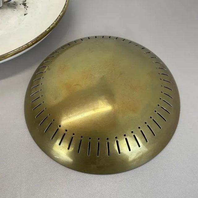 Round Brass Wall Ceiling Light in the style of Gino Sarfatti, Italy, 1950s For Sale - Image 12 of 18