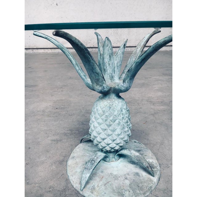 Metal Hollywood Regency Style Brass Patinated Pineapple Side Tables, France, 1970s, Set of 2 For Sale - Image 7 of 18