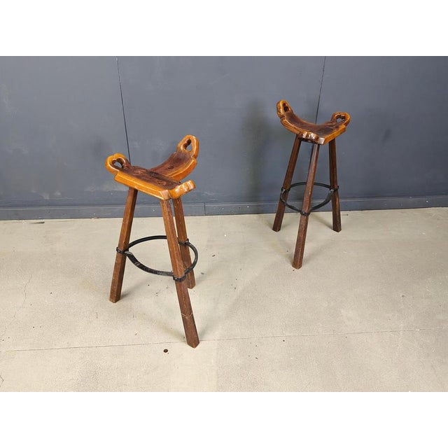 Mid-Century Brutalist Bar Stools, 1960s, Set of 8 For Sale - Image 4 of 15