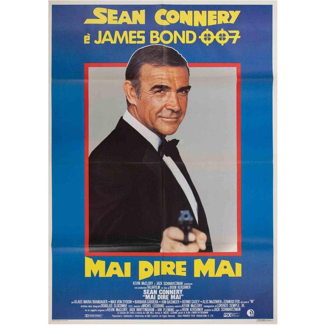1980s Mai Dire Mai / Never Say Never Again Poster, Italy, 1983 For Sale - Image 5 of 5