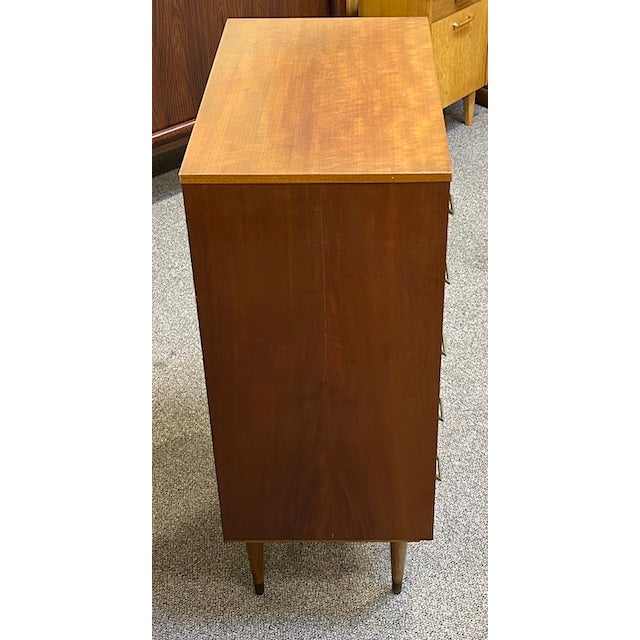 Mid-Century Modern Vintage Teak Chest With Five Drawers For Sale - Image 3 of 10