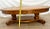 Oval Coffee Table Tiger Oak, Center Drawer, Shelf, Empire Style, Made by Heirloom Enterprises Inc. For Sale - Image 9 of 12