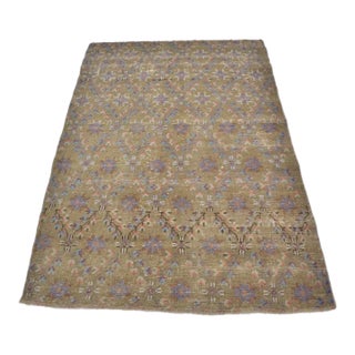 1960s Boho Chic Turkish Wool Rug For Sale