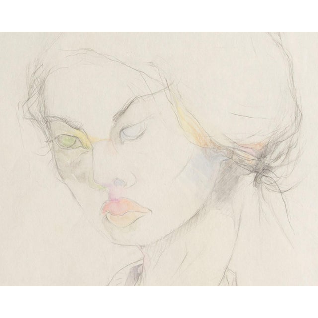 Contemporary 1962 Mixed Media Portrait Drawing by Walter Sorge For Sale - Image 3 of 6