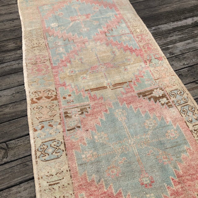 Textile Antique Avanos Runner With Pastel Motifs | 4x10 For Sale - Image 7 of 8