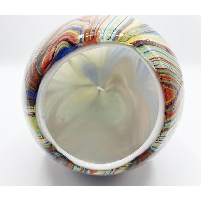 Murano Multicolor Striped Cased Glass Vase, 1960s For Sale - Image 15 of 18