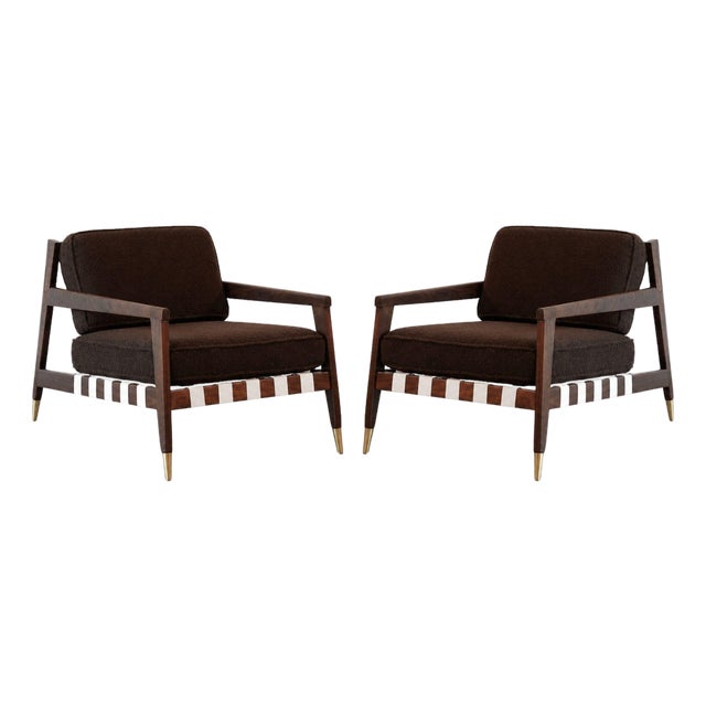 Walnut Lounge Chairs by Edmond J. Spence, C. 1950s For Sale
