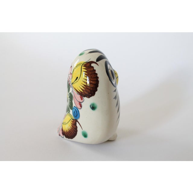 Mid 20th Century Vintage Hand Painted Ceramic Owl For Sale - Image 5 of 8