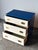 Blue & White Campaign Chest of Drawers With Brass Hardware, 1970s For Sale - Image 13 of 17