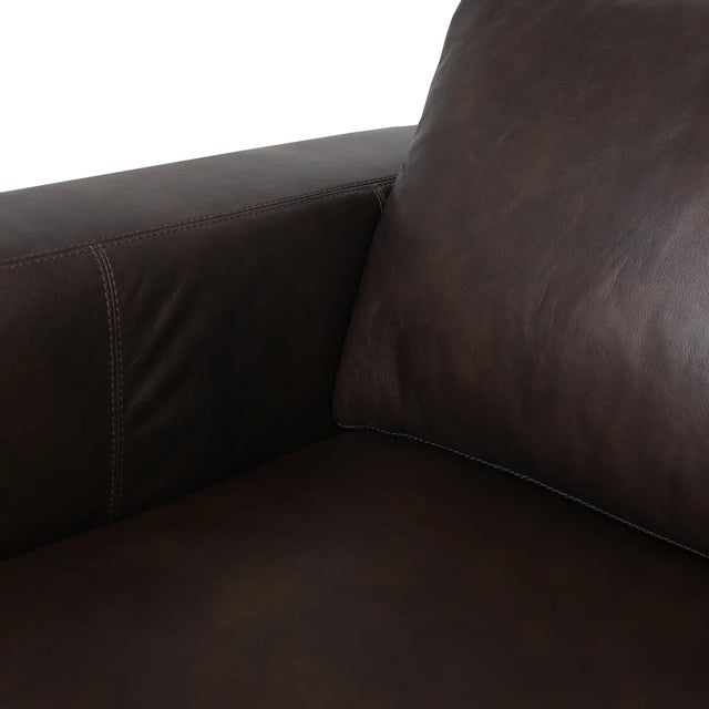 Argento Top Grain Leather Sofa - Brown For Sale - Image 9 of 11