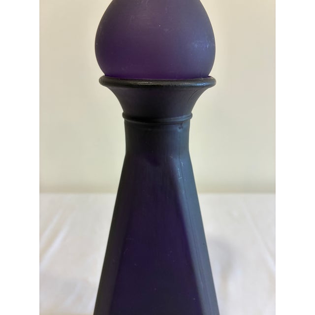 Art Deco Vintage Amethyst Glass Decanter For Sale - Image 3 of 13