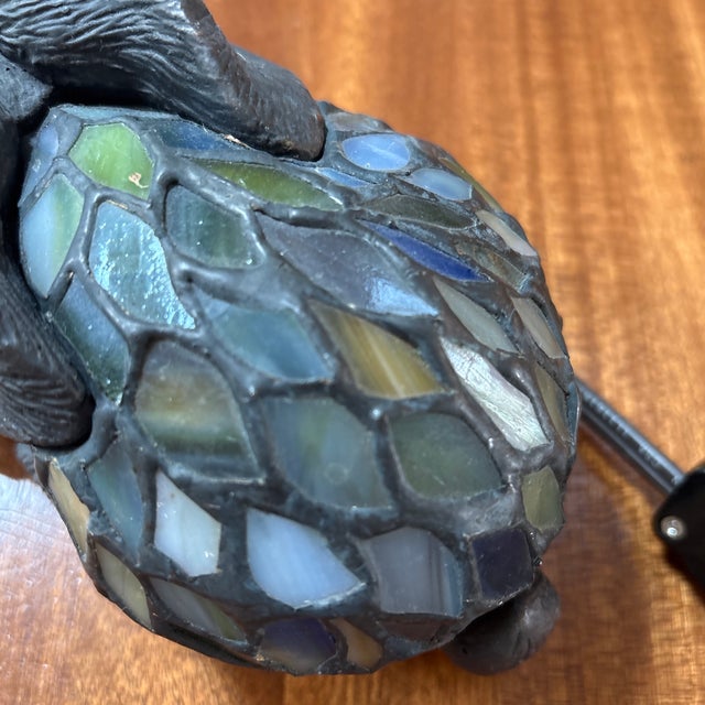 Metal 1990s Tiffany Rabbit Stained Glass Lamp For Sale - Image 7 of 9